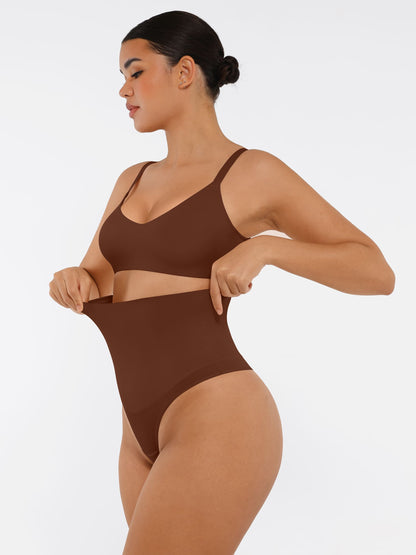Willluxe Mid-Waisted Thong Tummy Control Shaper Panties