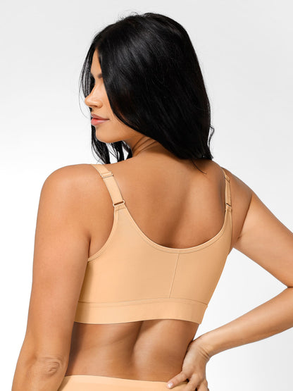 Willluxe Post Surgery Full Coverage Compression Surgical Front Closure Mastectomy Bra