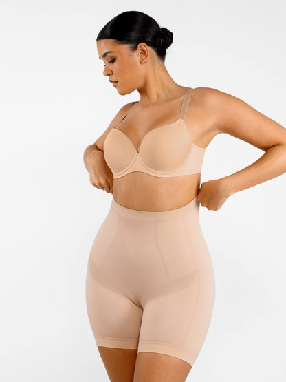 Willluxe Seamless Comfort Mid Waist Tummy Control Panties Shaping Shorts