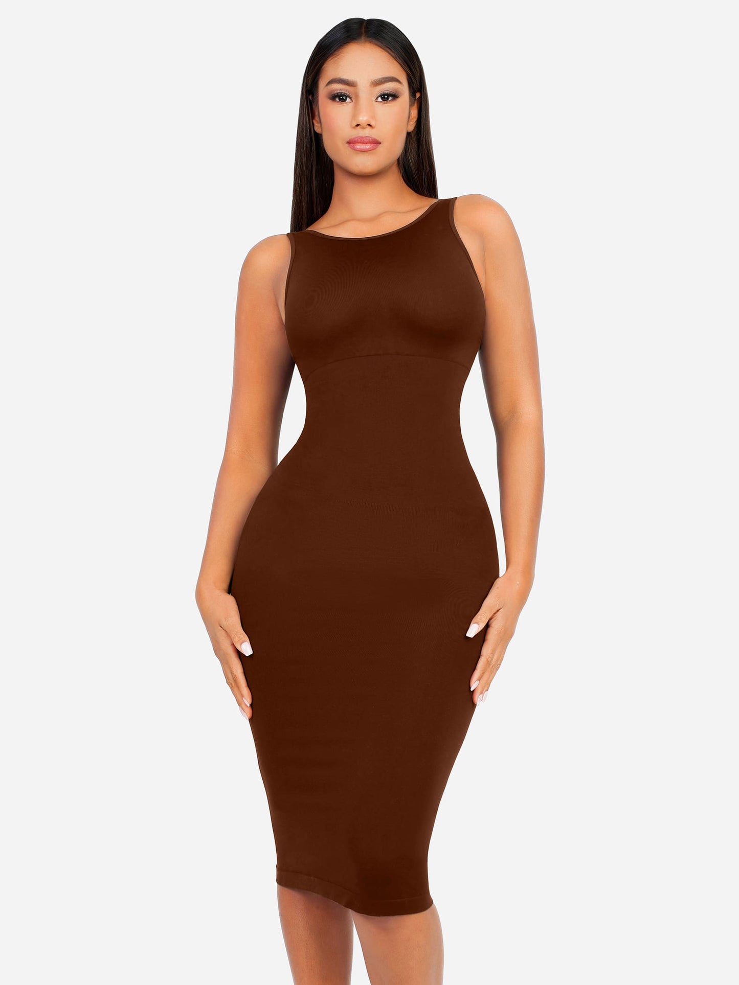 Willluxe Seamless Eco-Friendly Large U-Back Shaper Dress with Built-In Bra