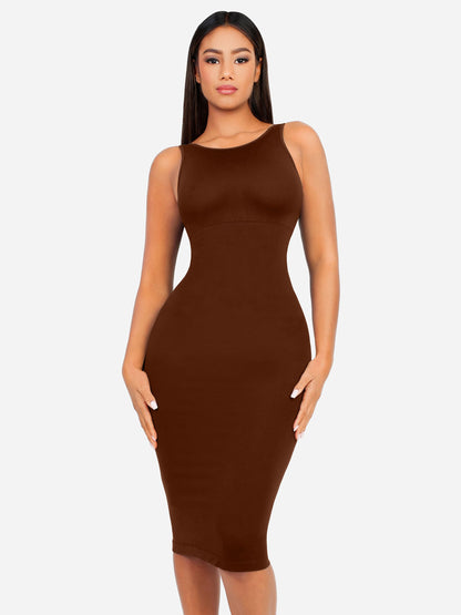 Willluxe Seamless Eco-Friendly Large U-Back Shaper Dress with Built-In Bra