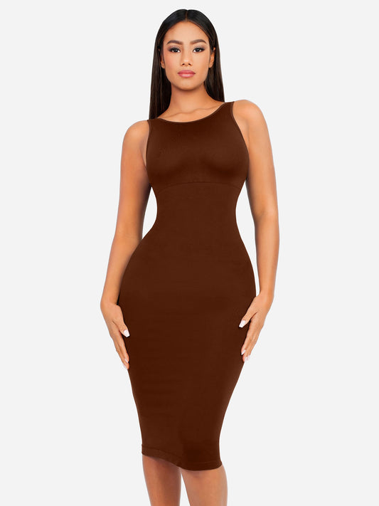 Willluxe Seamless Eco-Friendly Large U-Back Shaper Dress with Built-In Bra