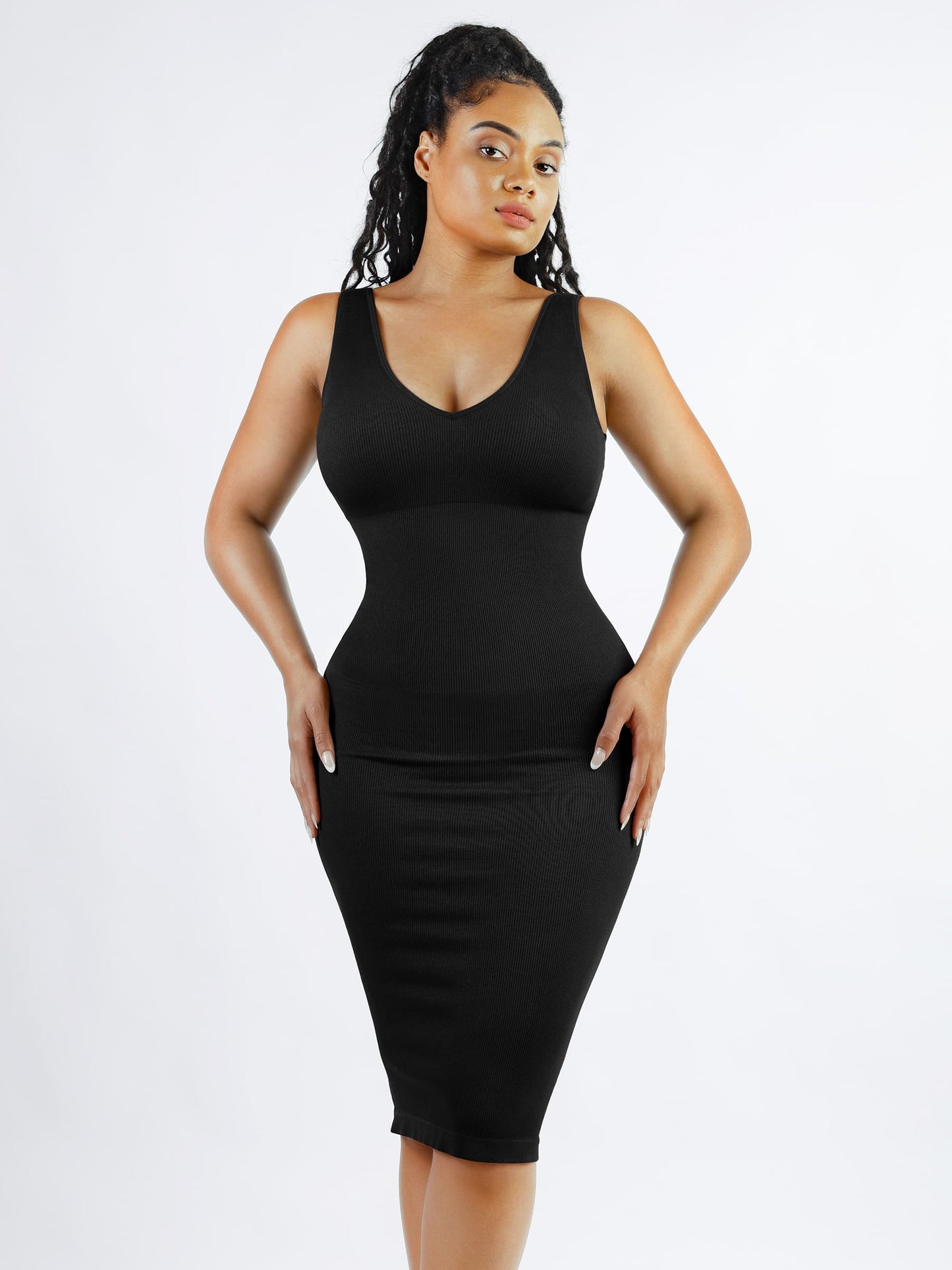 Willluxe Seamless Eco-Friendly V-Neck Shaping Dress with Removable Pads