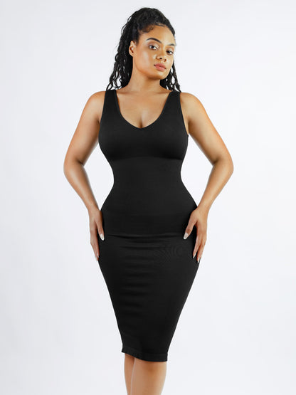 Willluxe Seamless Eco-Friendly V-Neck Shaping Dress with Removable Pads
