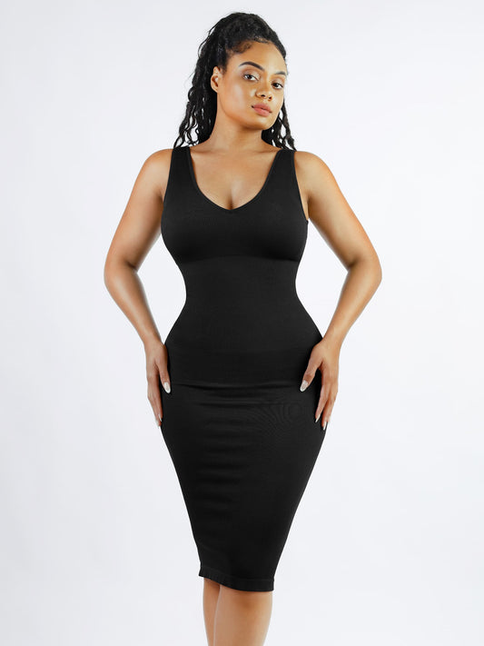 Willluxe Seamless Eco-Friendly V-Neck Shaping Dress with Removable Pads