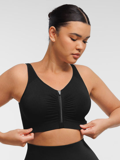 Willluxe Seamless Front-Opening Zipper Bra