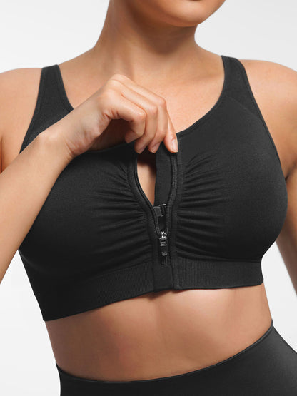 Willluxe Seamless Front-Opening Zipper Bra