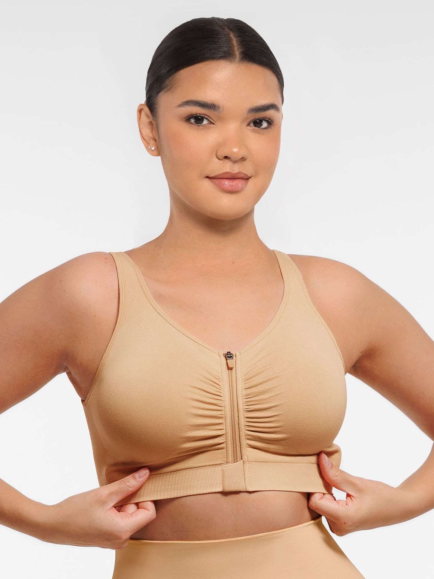 Willluxe Seamless Front-Opening Zipper Bra