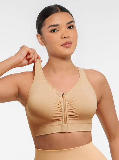 Willluxe Seamless Front-Opening Zipper Bra