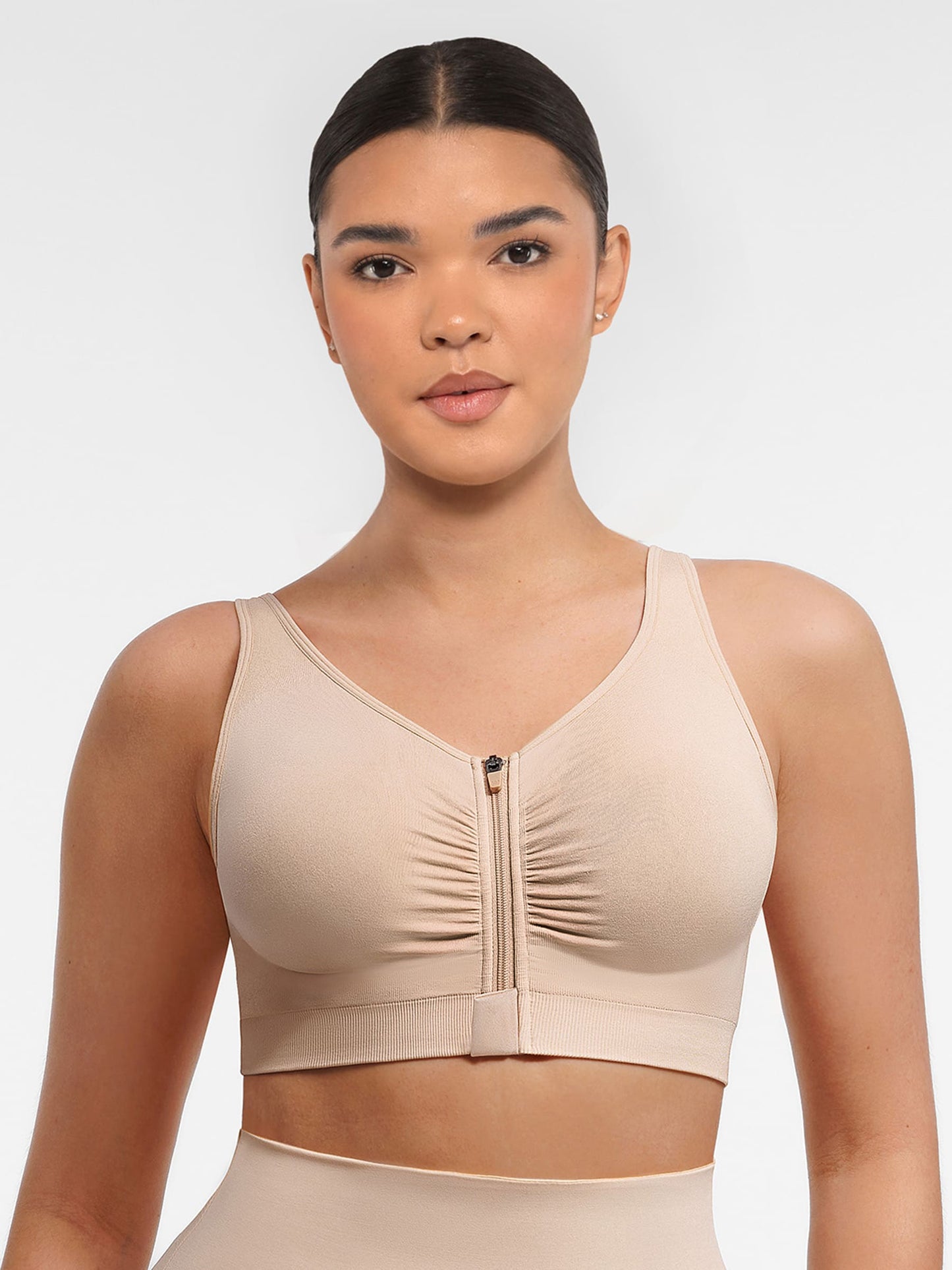 Willluxe Seamless Front-Opening Zipper Bra