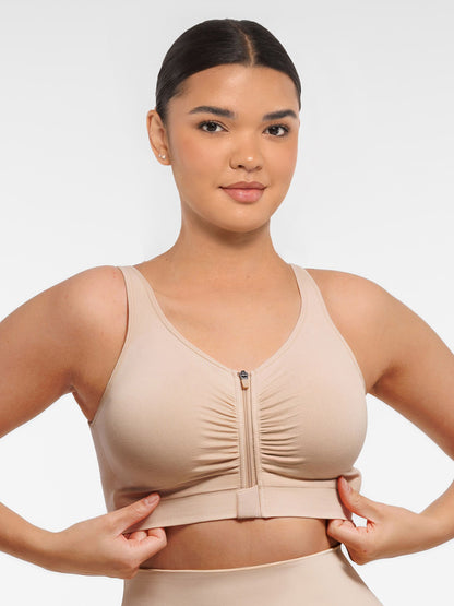 Willluxe Seamless Front-Opening Zipper Bra