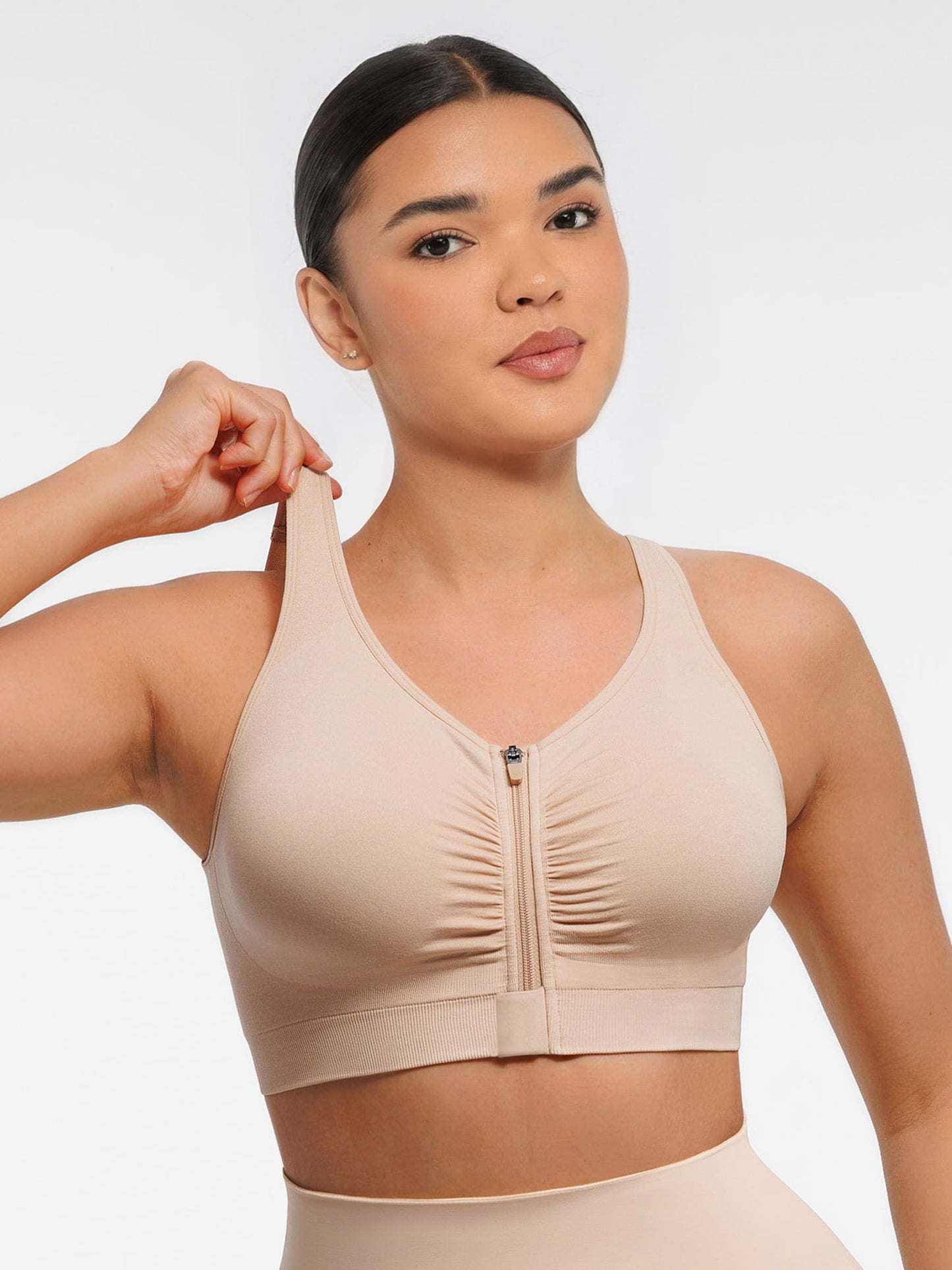 Willluxe Seamless Front-Opening Zipper Bra