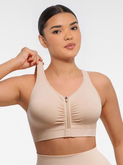 Willluxe Seamless Front-Opening Zipper Bra