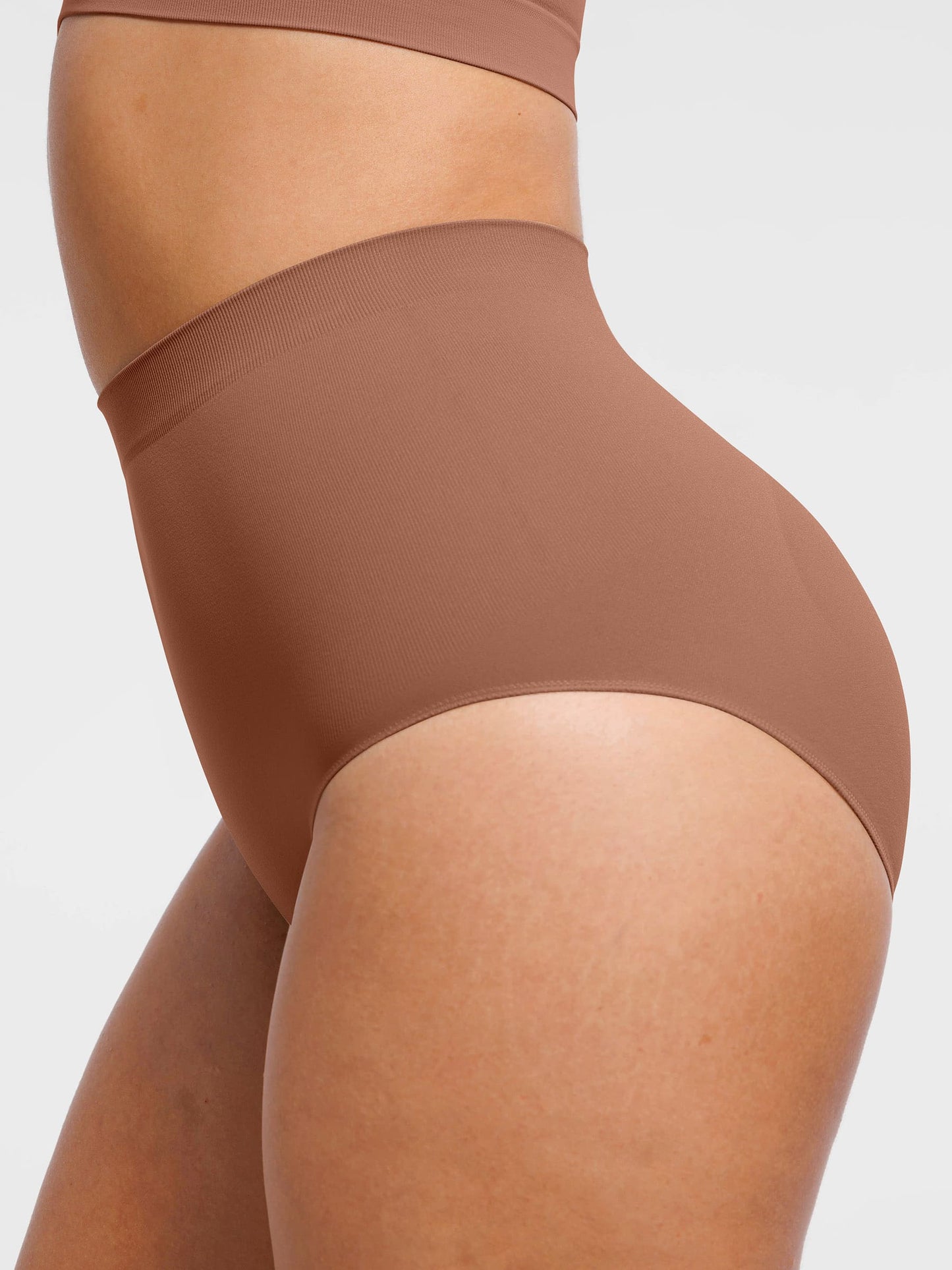 Willluxe Seamless High-Waist Tummy Control Antibacterial Peach Hip Brief