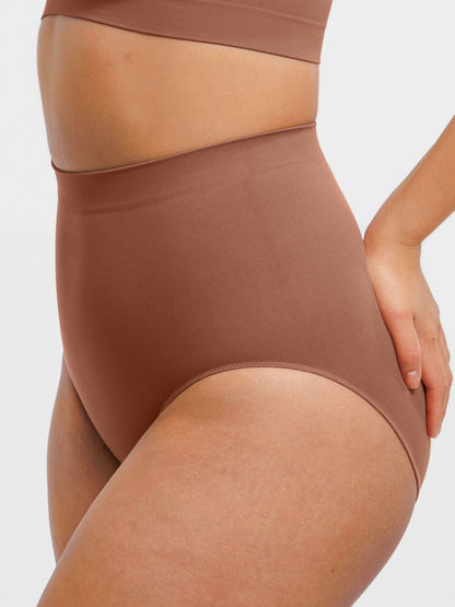 Willluxe Seamless High-Waist Tummy Control Antibacterial Peach Hip Brief