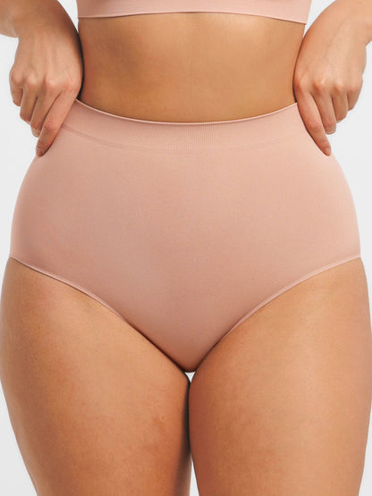 Willluxe Seamless High-Waist Tummy Control Antibacterial Peach Hip Brief [BOGO]