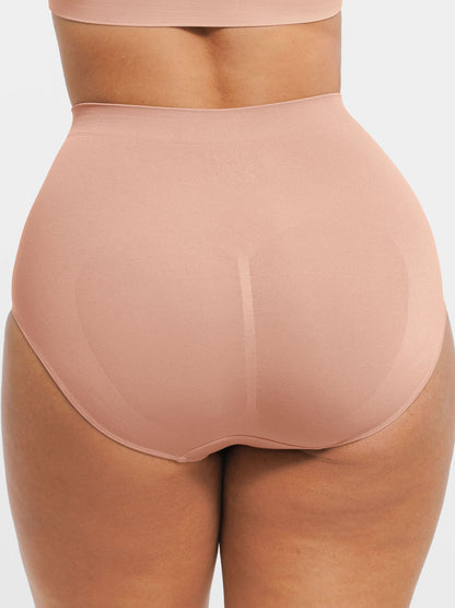 Willluxe Seamless High-Waist Tummy Control Antibacterial Peach Hip Brief