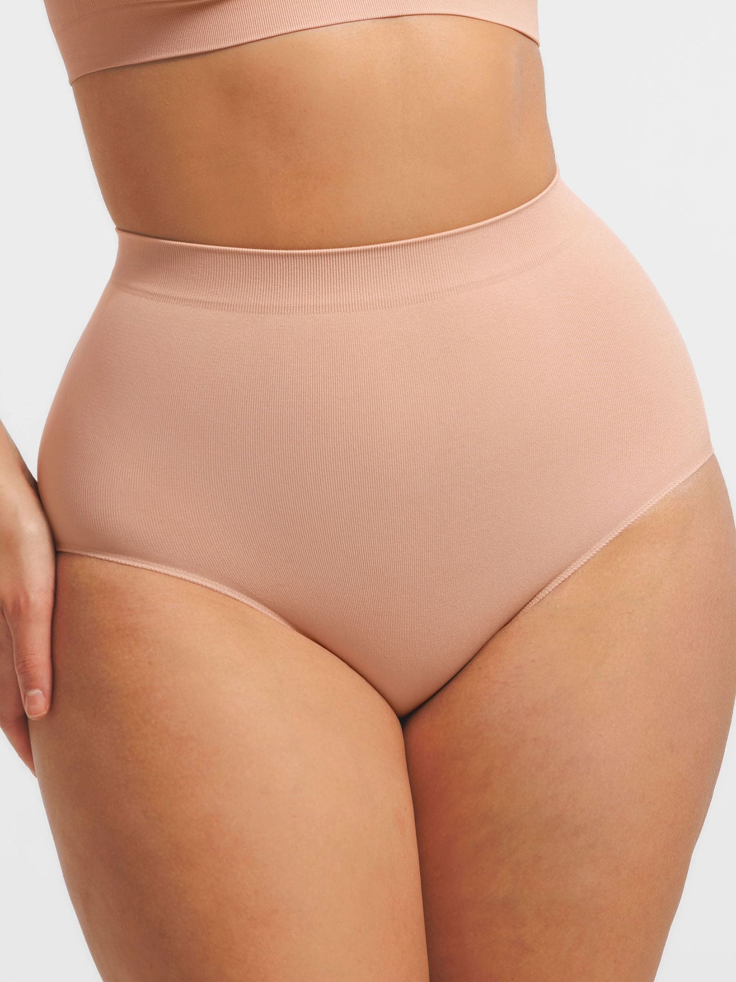 Willluxe Seamless High-Waist Tummy Control Antibacterial Peach Hip Brief [BOGO]