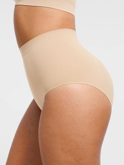 Willluxe Seamless High-Waist Tummy Control Antibacterial Peach Hip Brief