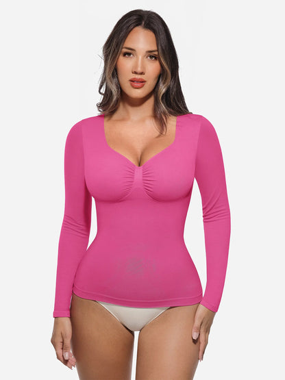 Willluxe Seamless Long Sleeve Tummy Control Thong Bodysuit