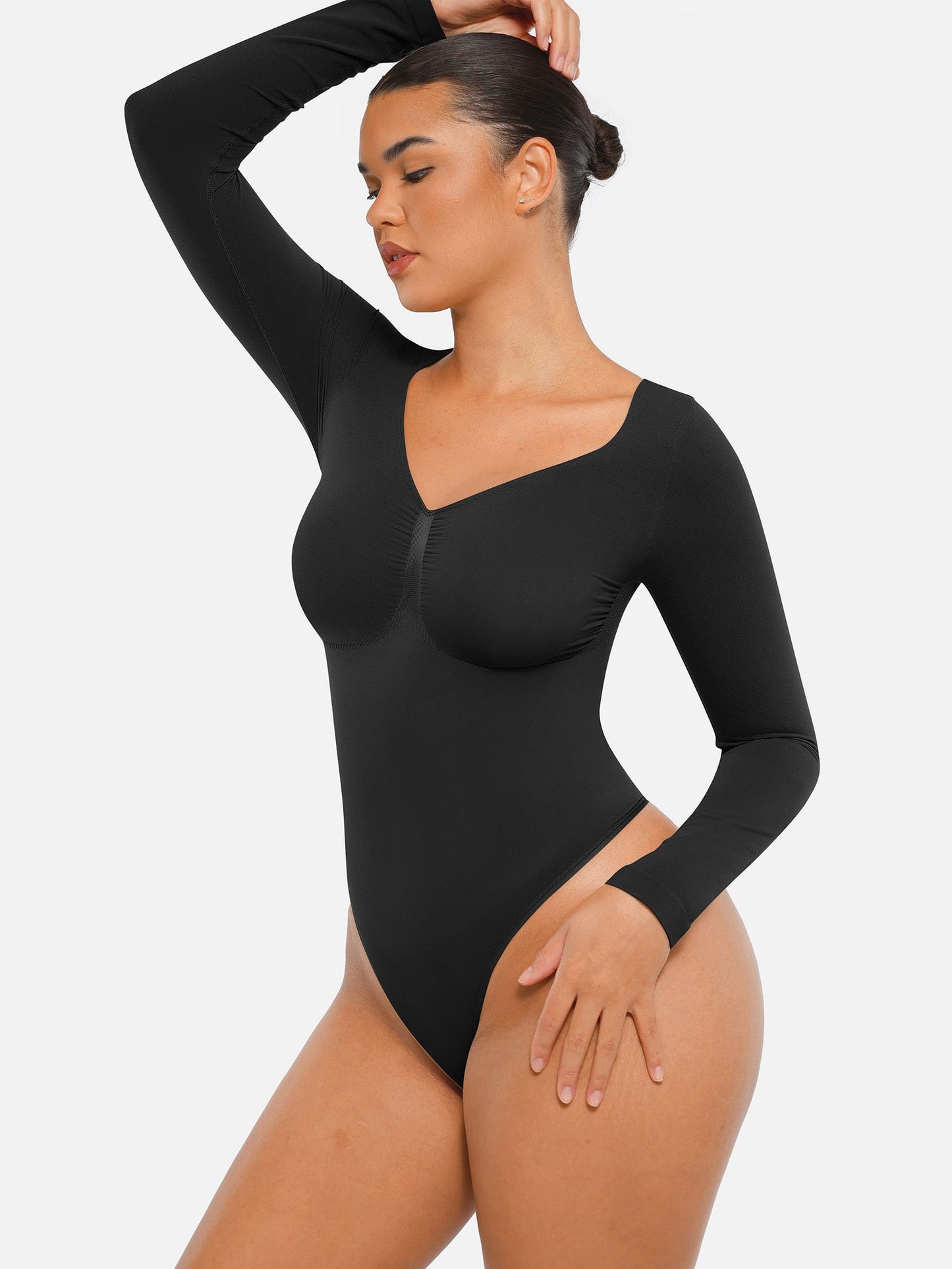 Willluxe Seamless Long Sleeve Tummy Control Thong Bodysuit