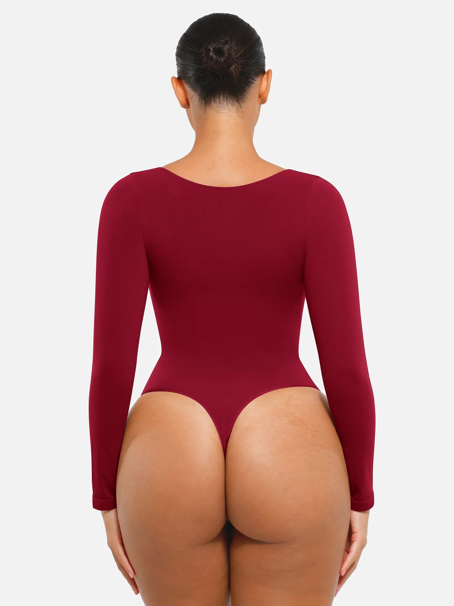 Willluxe Seamless Long Sleeve Tummy Control Thong Bodysuit
