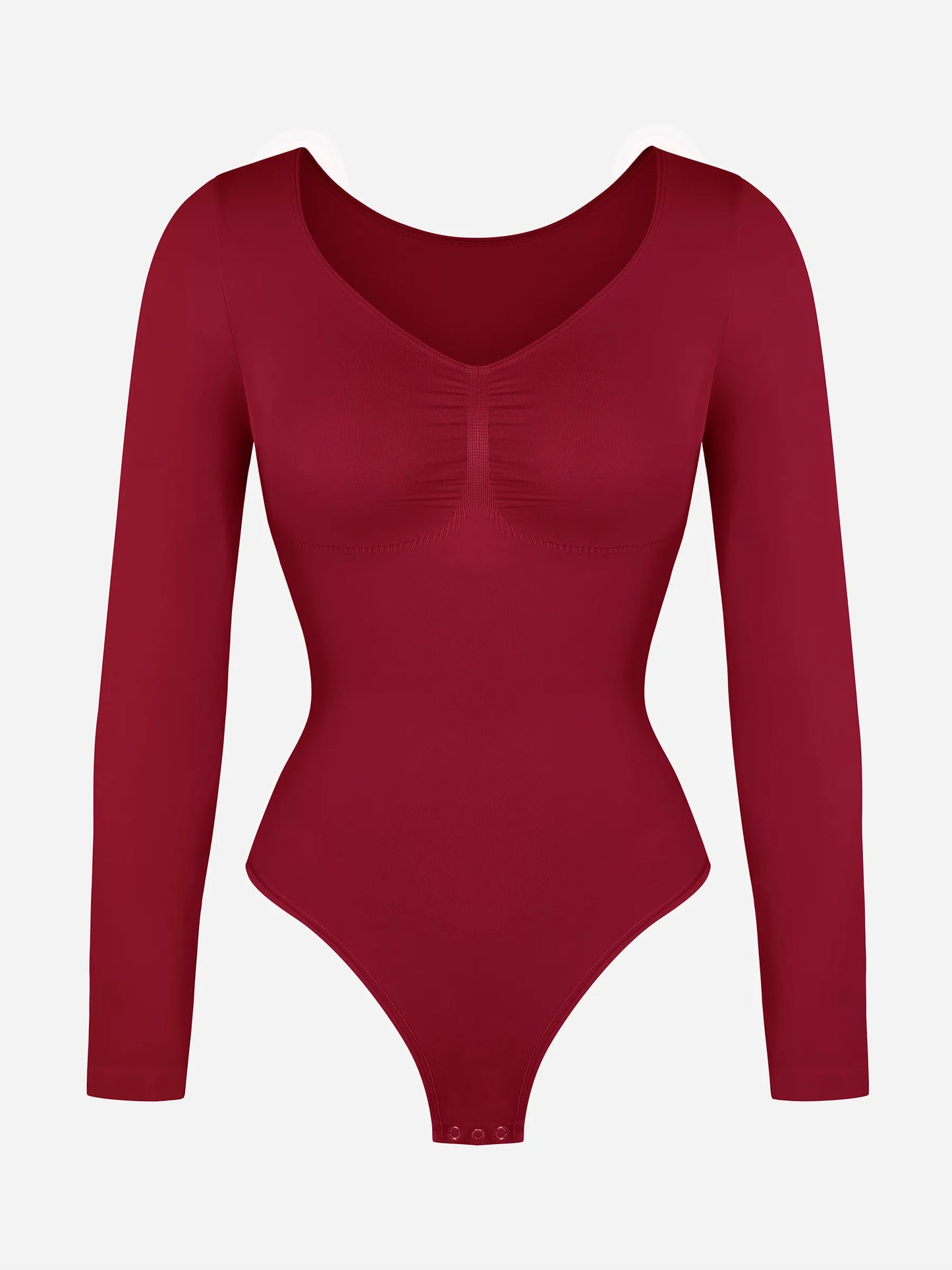 Willluxe Seamless Long Sleeve Tummy Control Thong Bodysuit