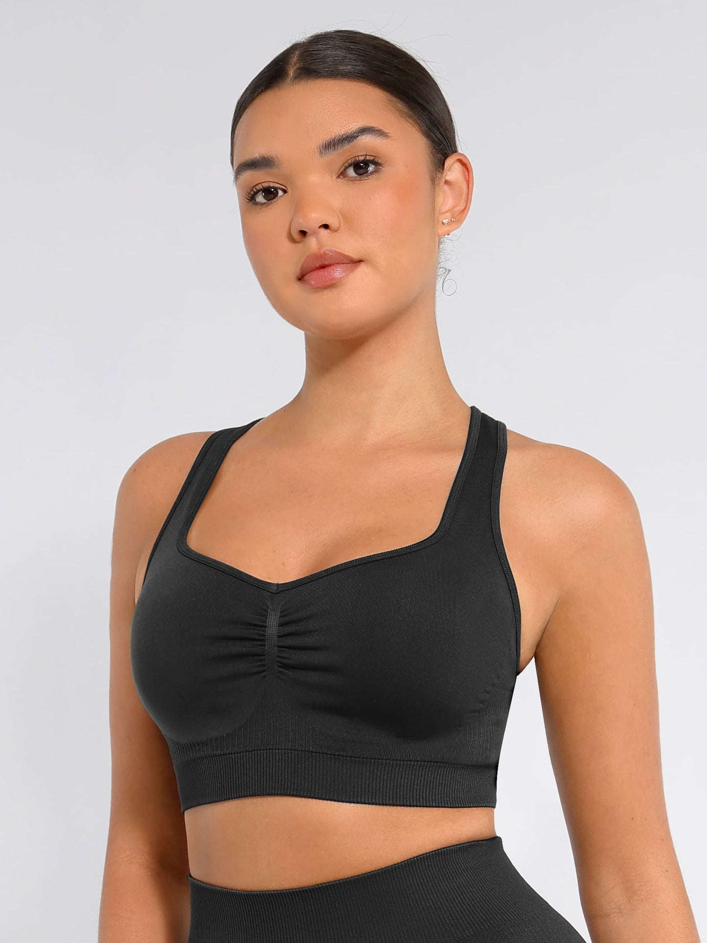 Willluxe Seamless Racerback Sports Bra with Removable Pads and Support Fit