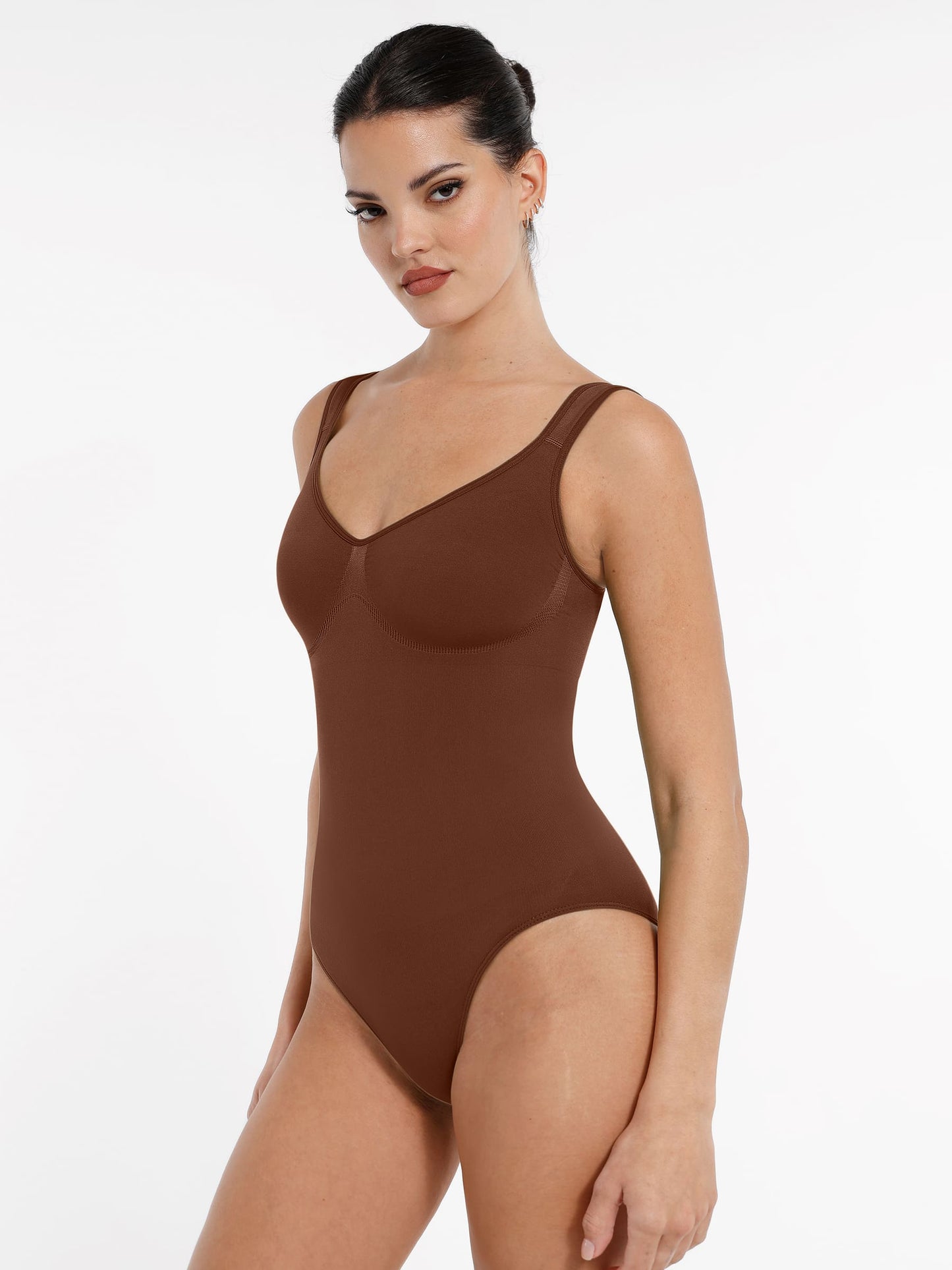 Willluxe Seamless Sculpting Diamond Neck Thong Bodysuit