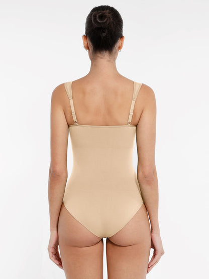 Willluxe Seamless Sculpting Diamond Neck Thong Bodysuit