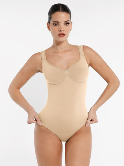 Willluxe Seamless Sculpting Diamond Neck Thong Bodysuit