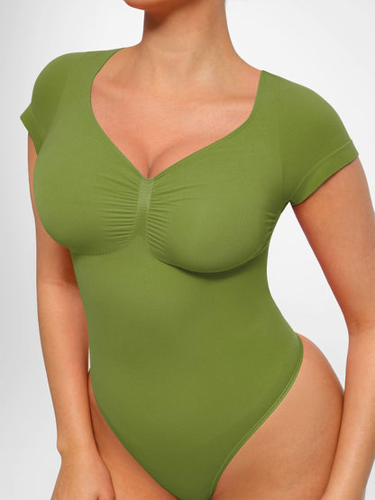 Willluxe Tummy Control Seamless Short-Sleeve Bodysuit