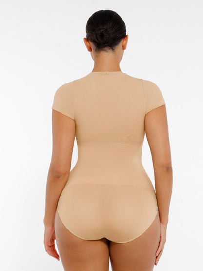 Willluxe Seamless Crew Neck Short Sleeve Bodysuit