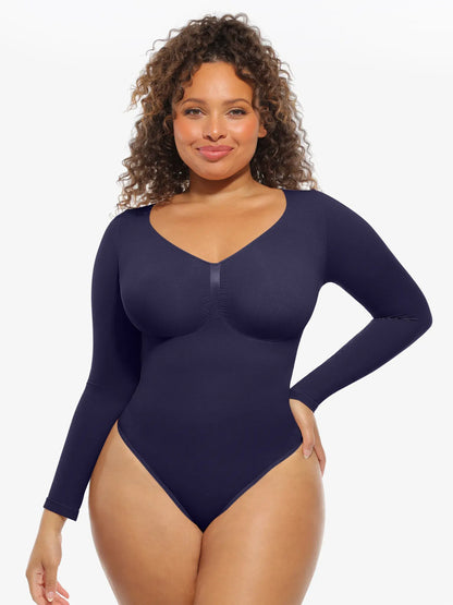 Willluxe Seamless Supportive Long Sleeve Tummy Control Bodysuit
