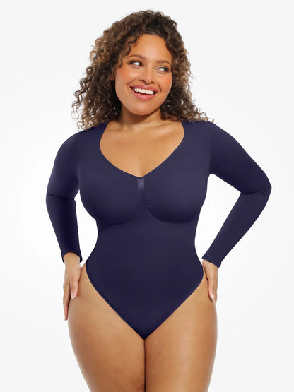 Willluxe Seamless Supportive Long Sleeve Tummy Control Bodysuit