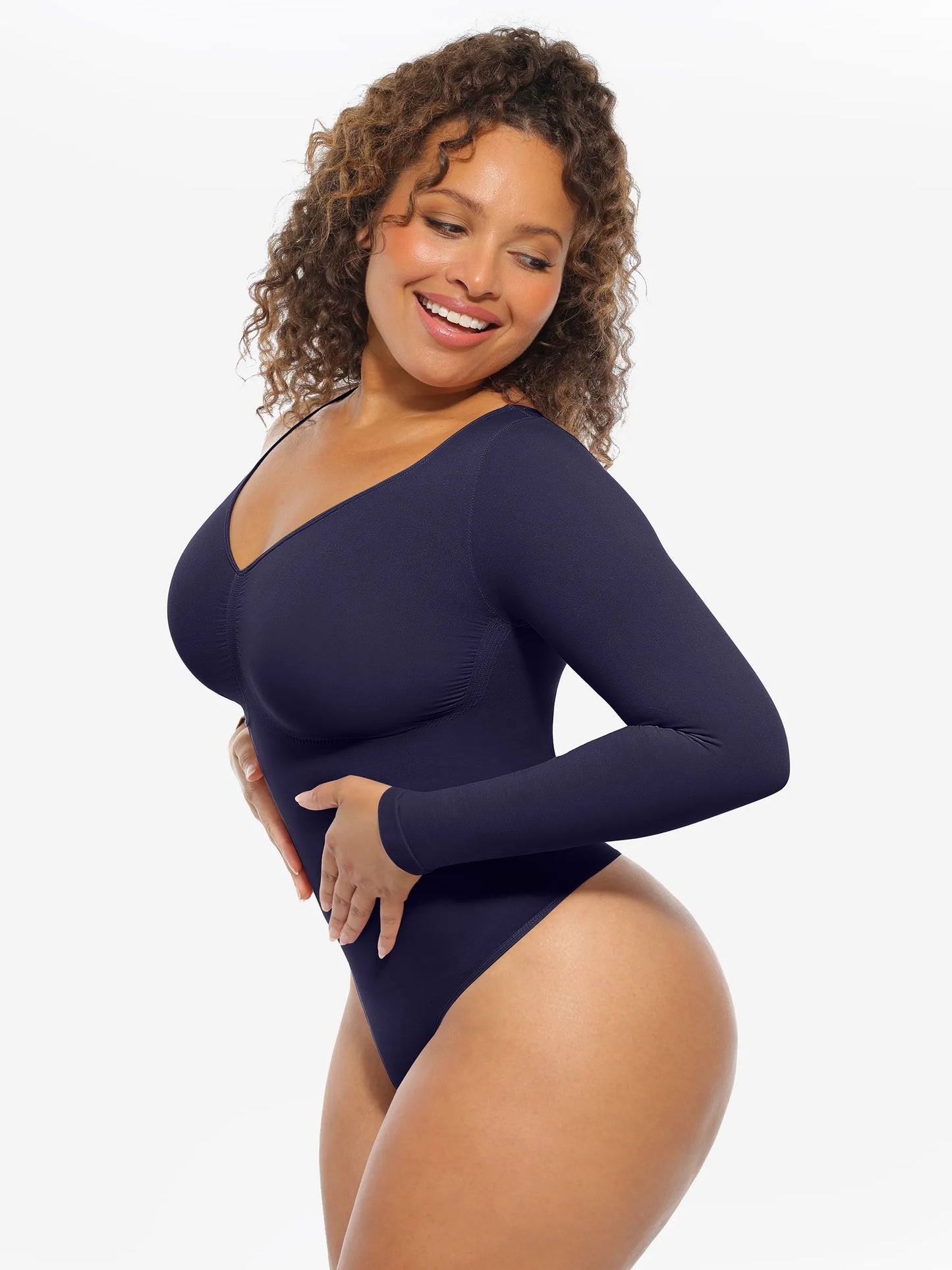 Willluxe Seamless Supportive Long Sleeve Tummy Control Bodysuit