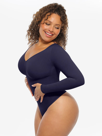 Willluxe Seamless Supportive Long Sleeve Tummy Control Bodysuit