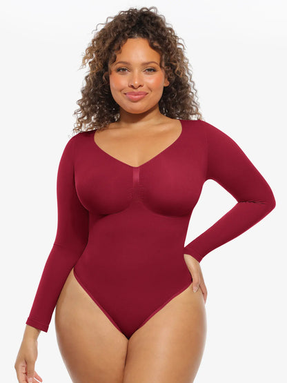 Willluxe Seamless Supportive Long Sleeve Tummy Control Bodysuit