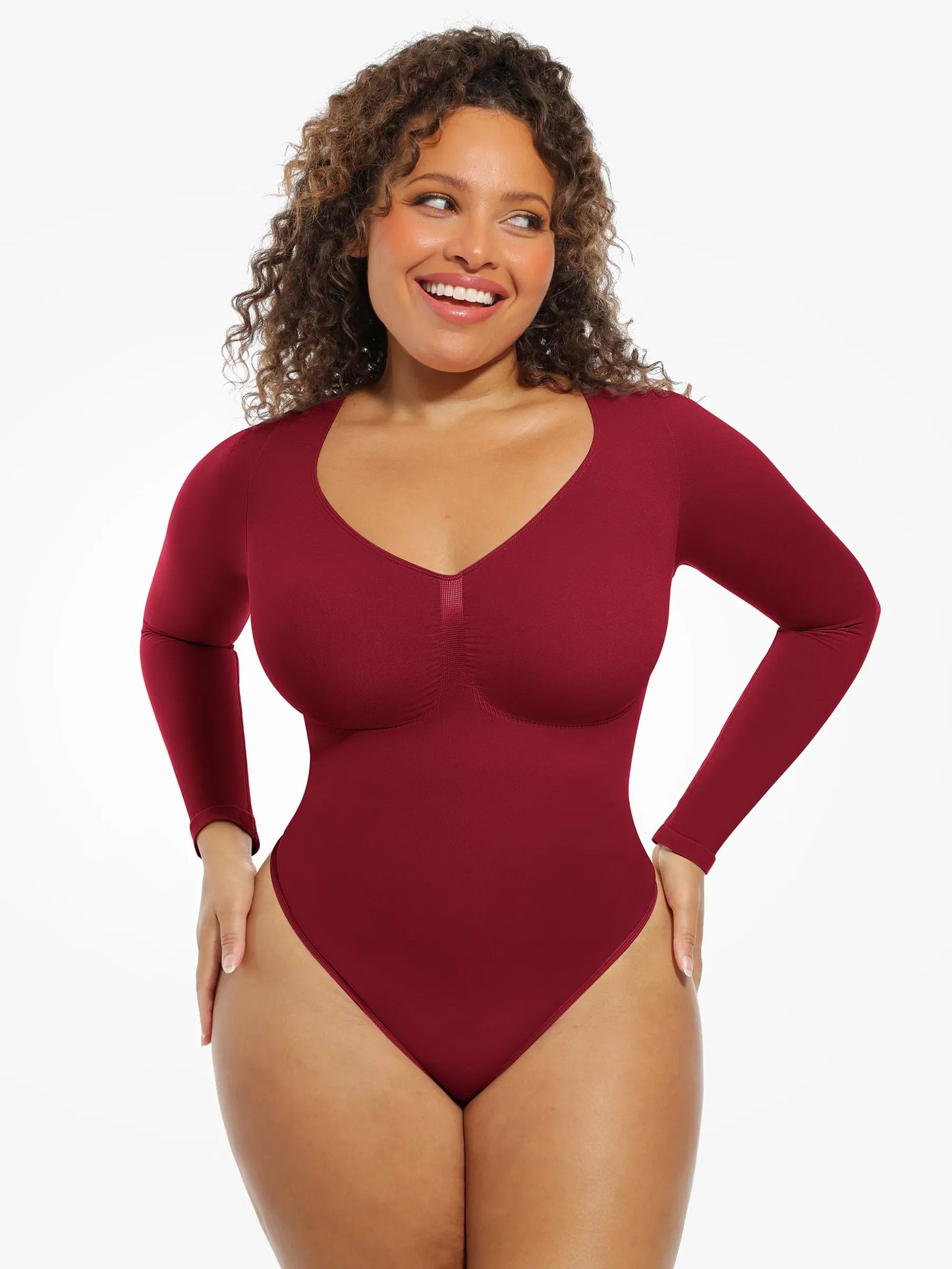 Willluxe Seamless Supportive Long Sleeve Tummy Control Bodysuit