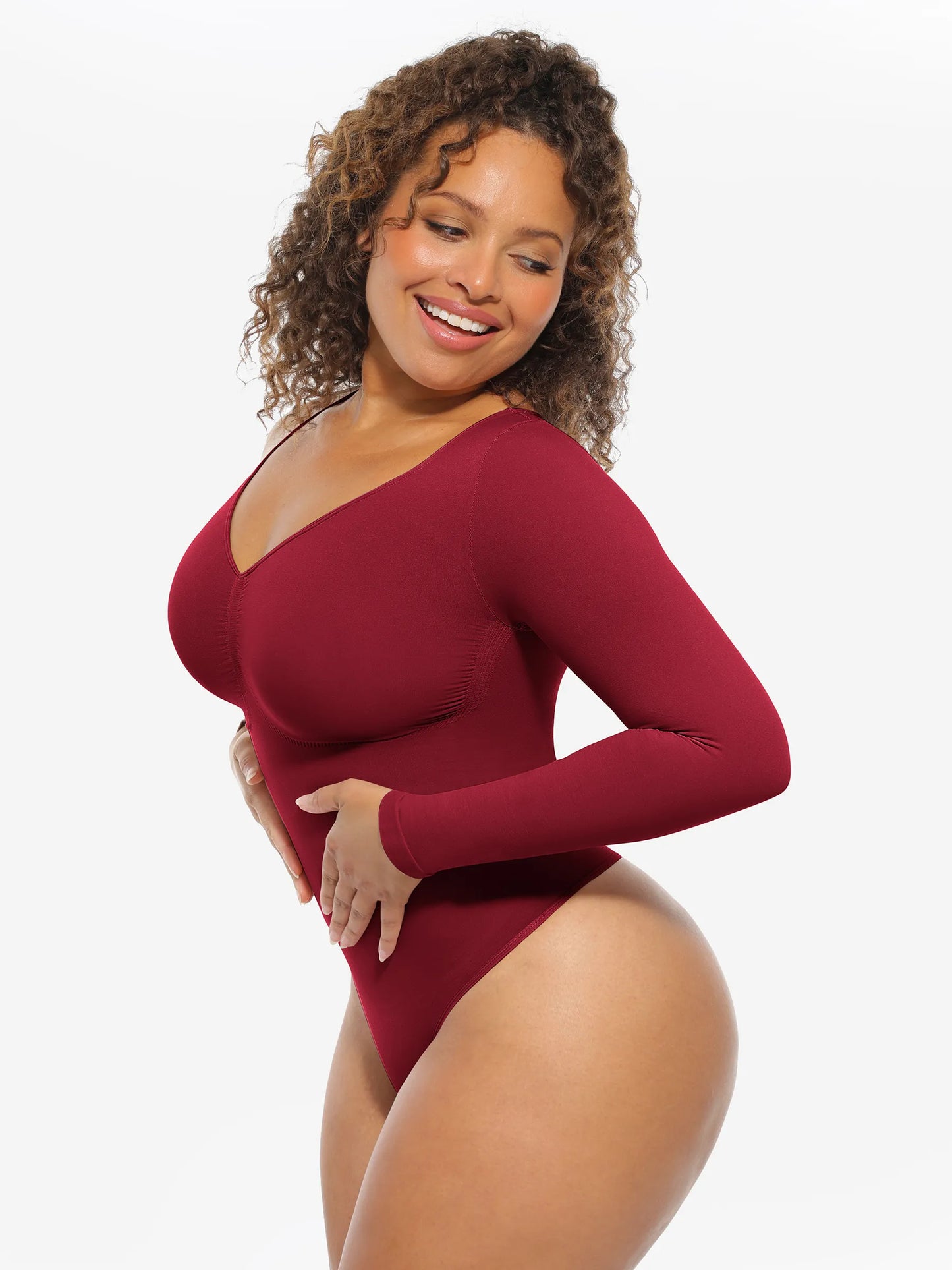 Willluxe Seamless Supportive Long Sleeve Tummy Control Bodysuit