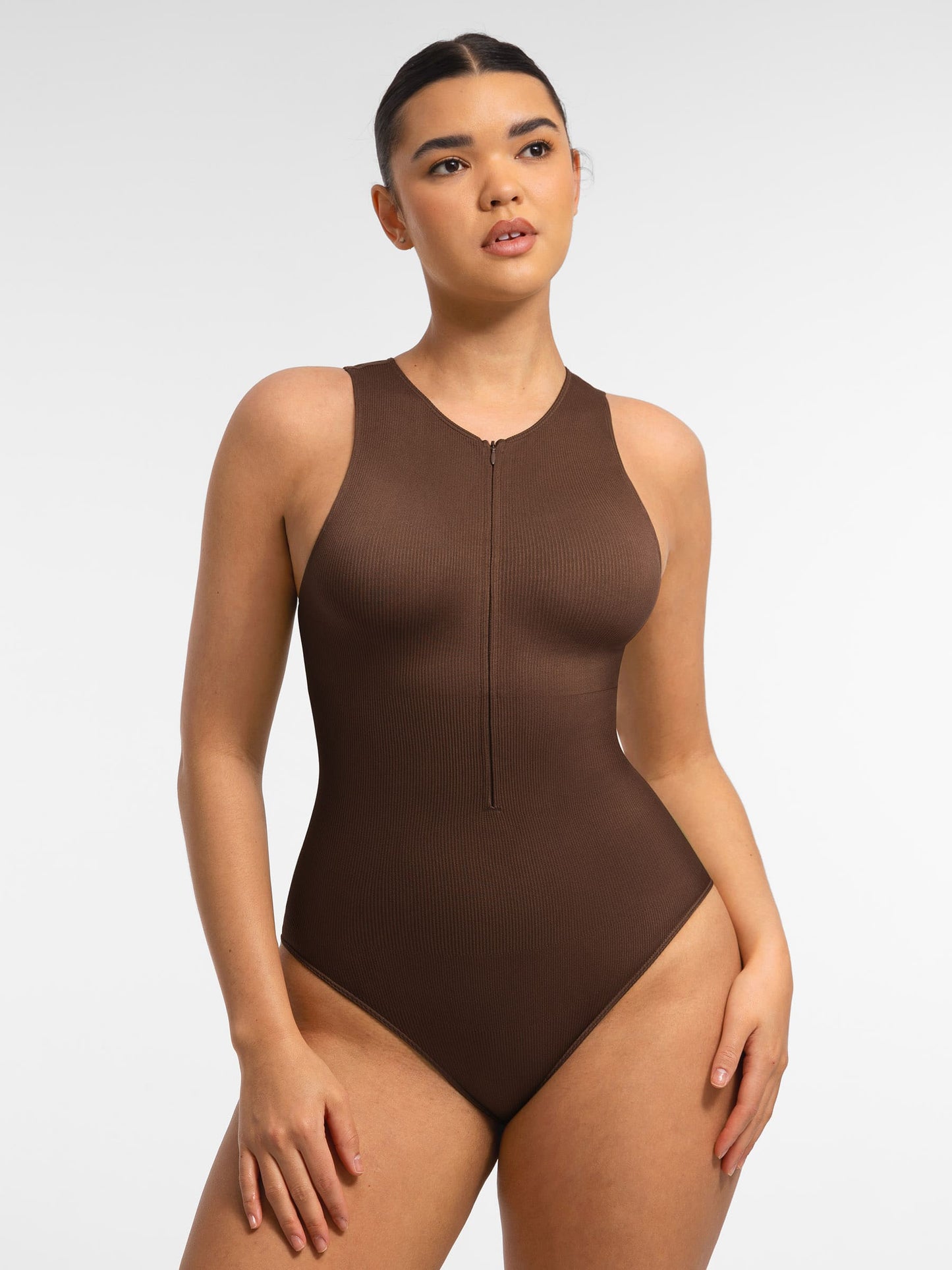 Willluxe Tummy-Shaping Seamless Zipper Bodysuit