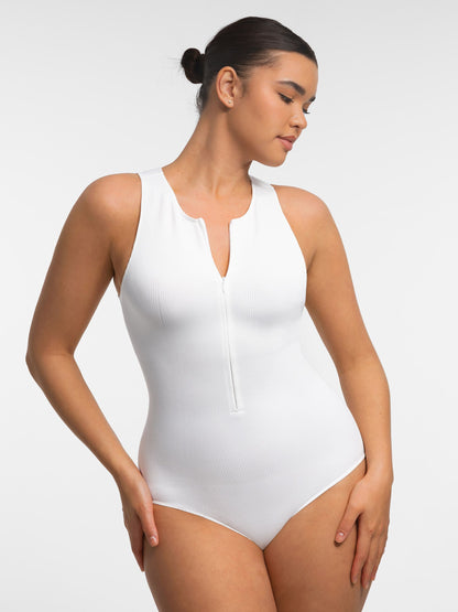 Willluxe Tummy-Shaping Seamless Zipper Bodysuit
