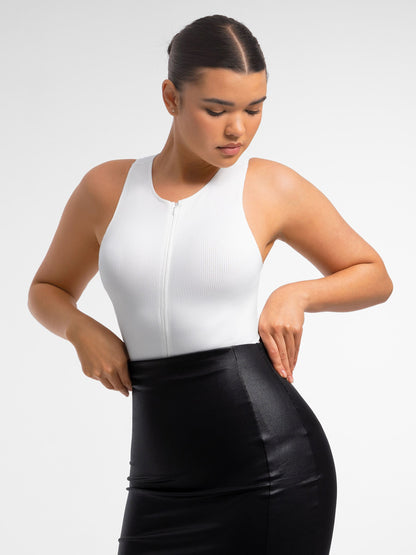 Willluxe Tummy-Shaping Seamless Zipper Bodysuit