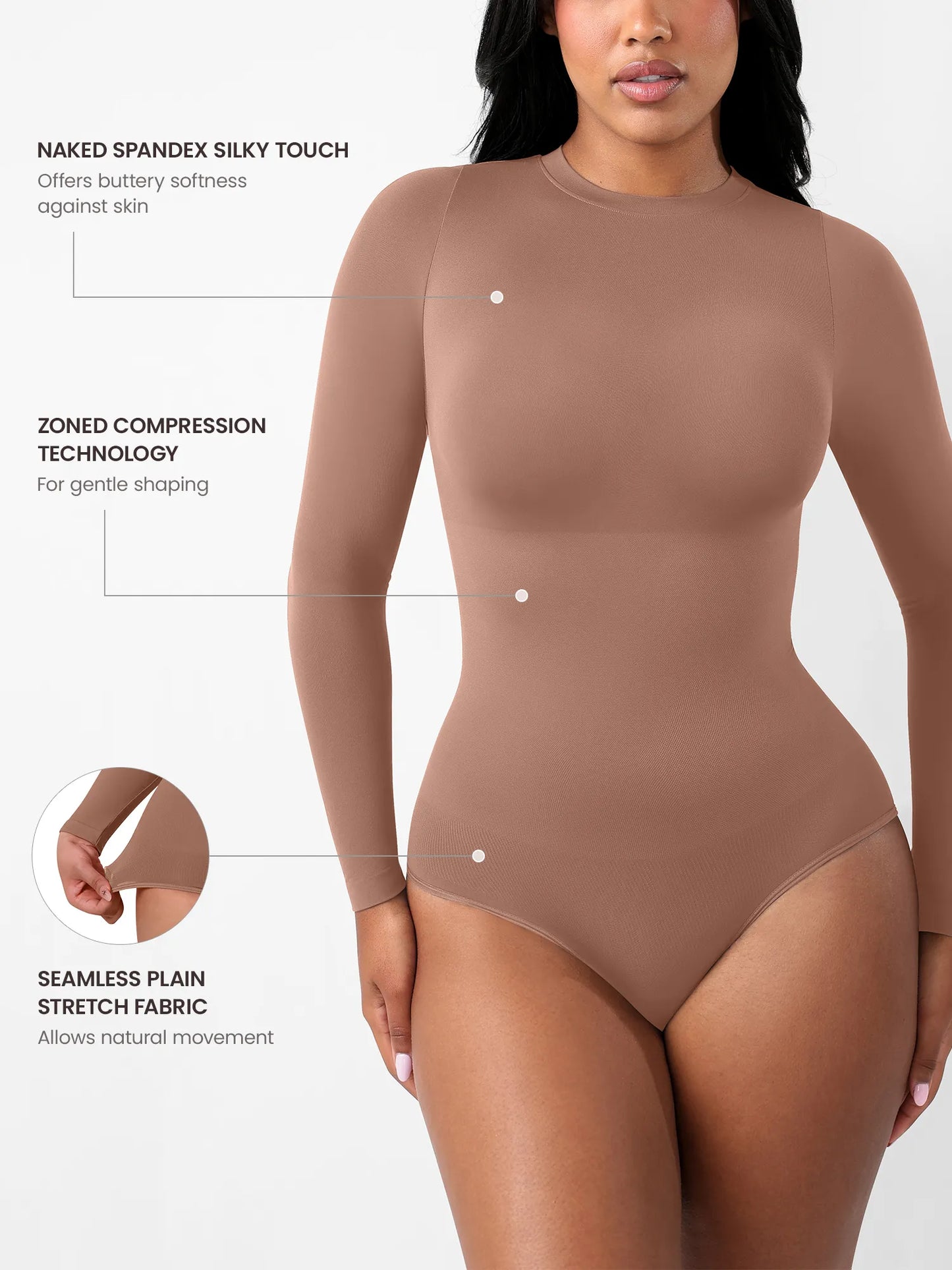 Willluxe Seamless Ultra-Soft Crew Neck Bodysuit