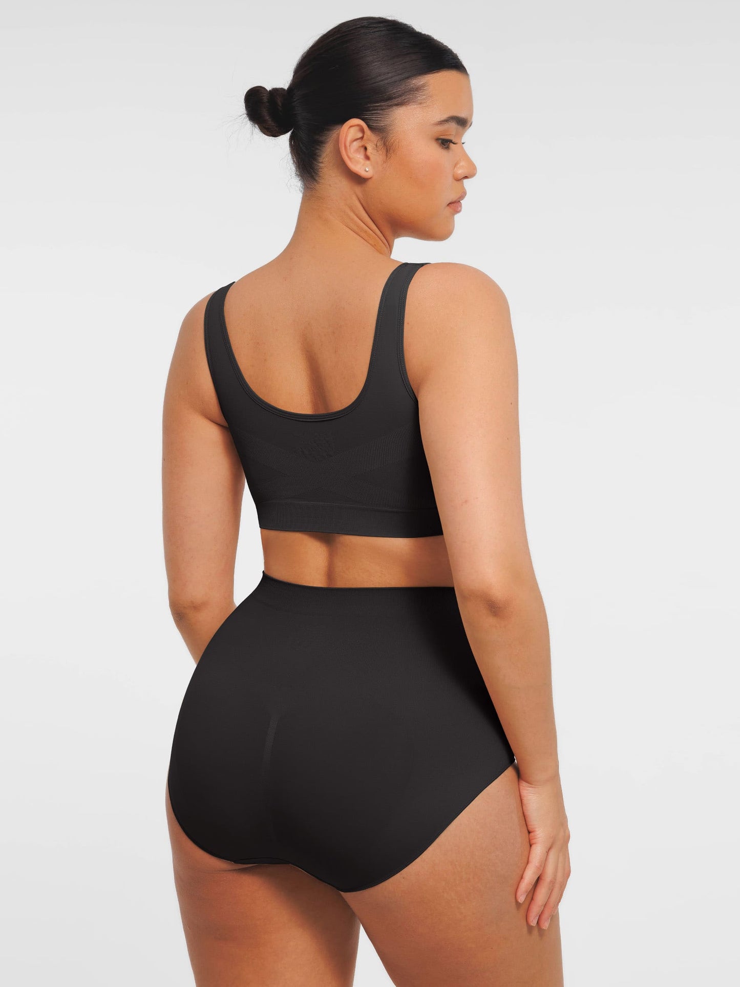 Willluxe Seamless Wide Straps Bra  & Seamless Tummy Control Brief Set