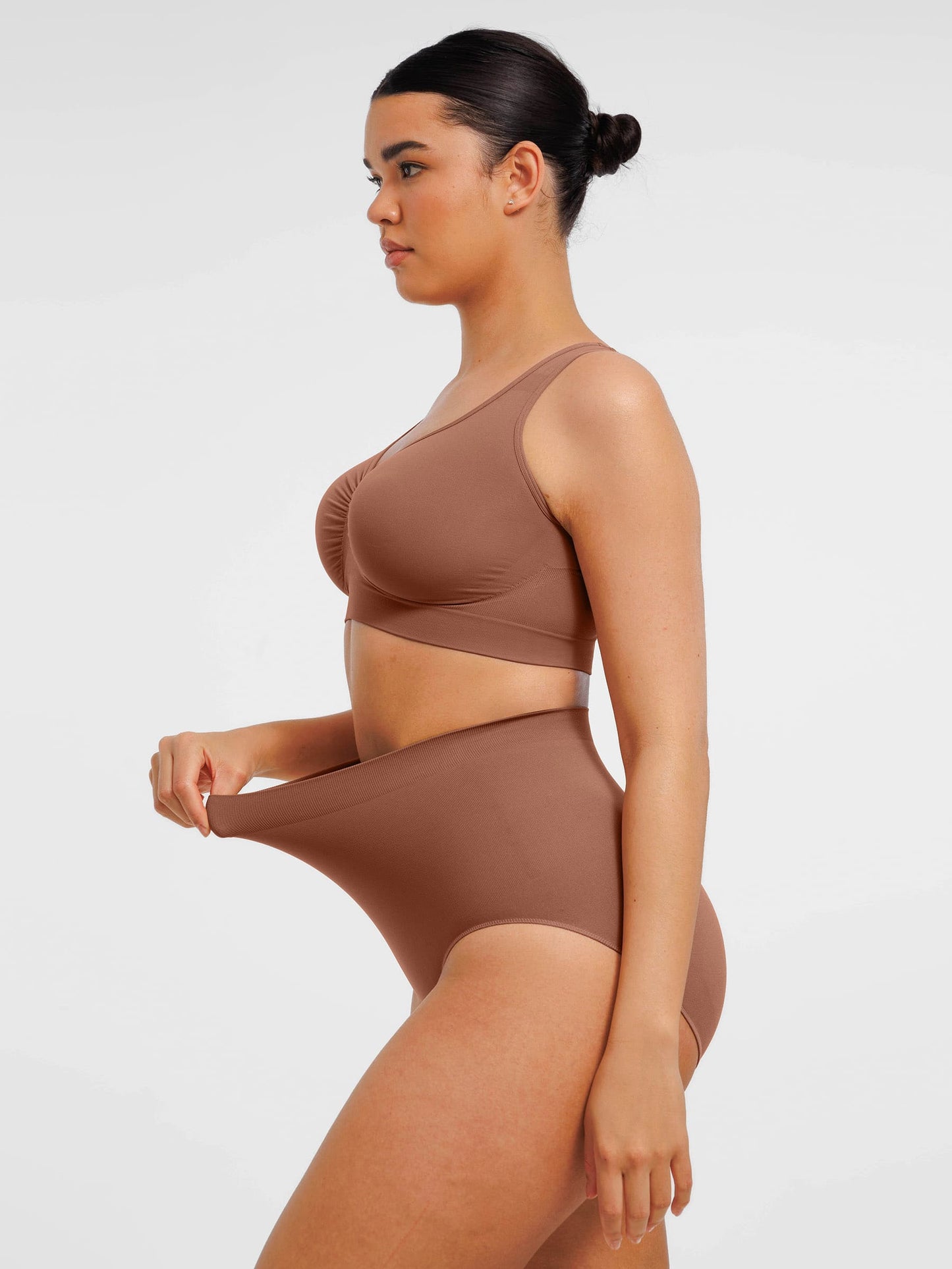 Willluxe Seamless Wide Straps Bra  & Seamless Tummy Control Brief Set