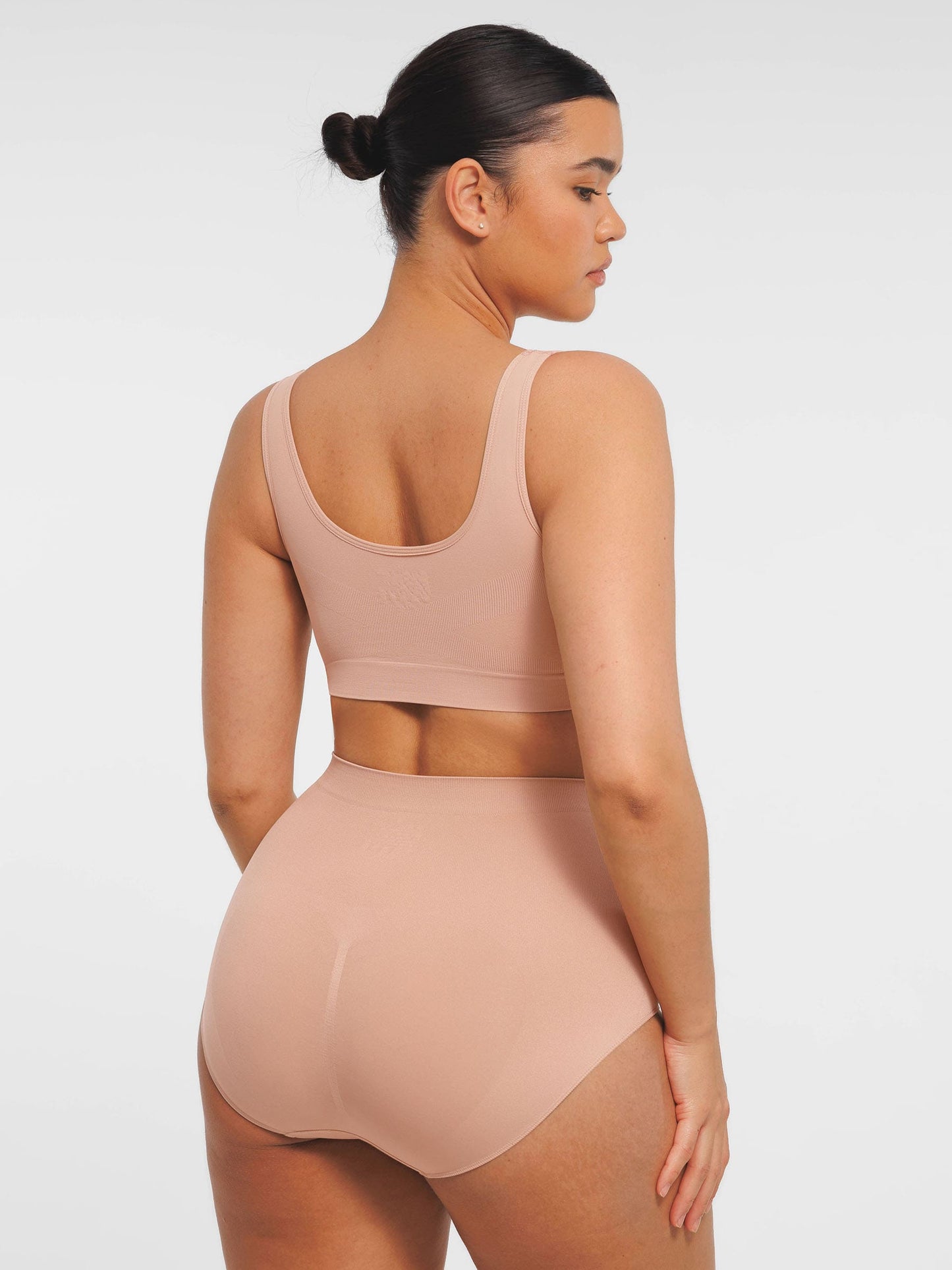 Willluxe Seamless Wide Straps Bra  & Seamless Tummy Control Brief Set