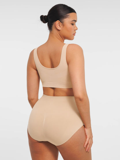 Willluxe Seamless Wide Straps Bra  & Seamless Tummy Control Brief Set