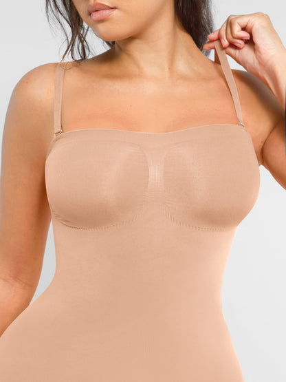 Willluxe Strapless Seamless Bodysuit with Removable Straps