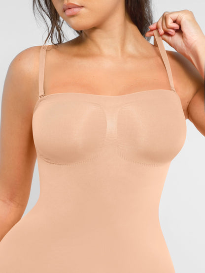 Willluxe Strapless Seamless Bodysuit with Removable Straps